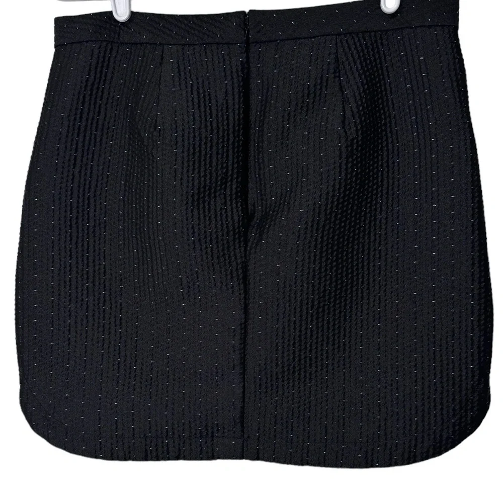 Madewell Shirttail Skirt in Nightfall Jaquard Black and Gold Size 6 - Picture 3 of 11